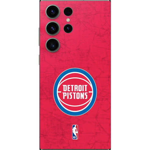 NBA Detroit Pistons Distressed Galaxy S25 Ultra Skin